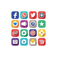 Social Media Icon Set Collection for Websites and Mobile Applications vector