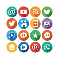 Social Media Icon Set Collection for Websites and Mobile Applications vector