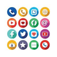 Social Media Icon Set Collection for Websites and Mobile Applications vector