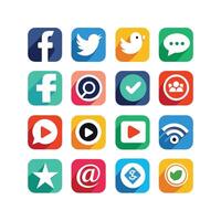Social Media Icon Set Collection for Websites and Mobile Applications vector