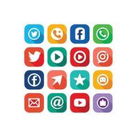 Social Media Icon Set Collection for Websites and Mobile Applications vector