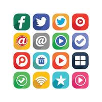 Social Media Icon Set Collection for Websites and Mobile Applications vector
