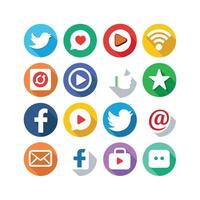 Social Media Icon Set Collection for Websites and Mobile Applications vector
