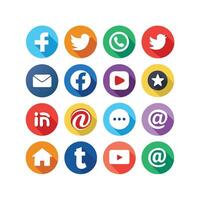 Social Media Icon Set Collection for Websites and Mobile Applications vector