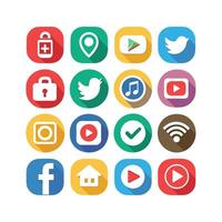 Social Media Icon Set Collection for Websites and Mobile Applications vector