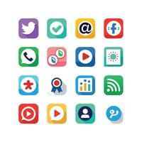 Social Media Icon Set Collection for Websites and Mobile Applications vector