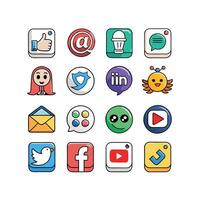 Social Media Icon Set Collection for Websites and Mobile Applications vector