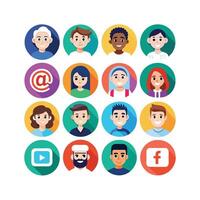 Social Media Icon Set Collection for Websites and Mobile Applications vector