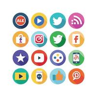 Social Media Icon Set Collection for Websites and Mobile Applications vector