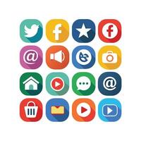 Social Media Icon Set Collection for Websites and Mobile Applications vector