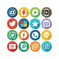 Social Media Icon Set Collection for Websites and Mobile Applications vector