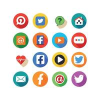 Social Media Icon Set Collection for Websites and Mobile Applications vector