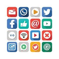 Social Media Icon Set Collection for Websites and Mobile Applications vector