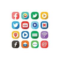 Social Media Icon Set Collection for Websites and Mobile Applications vector