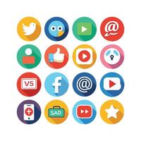 Social Media Icon Set Collection for Websites and Mobile Applications vector
