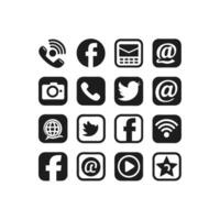Social Media Icon Set Collection for Websites and Mobile Applications vector