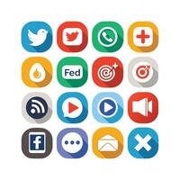 Social Media Icon Set Collection for Websites and Mobile Applications vector