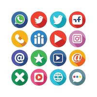 Social Media Icon Set Collection for Websites and Mobile Applications vector