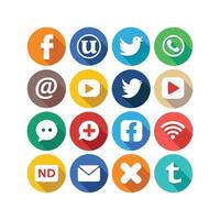 Social Media Icon Set Collection for Websites and Mobile Applications vector