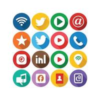 Social Media Icon Set Collection for Websites and Mobile Applications vector