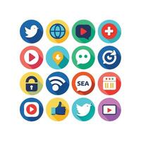 Social Media Icon Set Collection for Websites and Mobile Applications vector