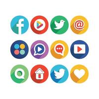Social Media Icon Set Collection for Websites and Mobile Applications vector