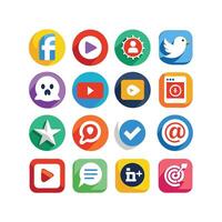 Social Media Icon Set Collection for Websites and Mobile Applications vector