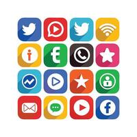 Social Media Icon Set Collection for Websites and Mobile Applications vector