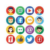 Social Media Icon Set Collection for Websites and Mobile Applications vector