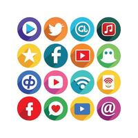 Social Media Icon Set Collection for Websites and Mobile Applications vector