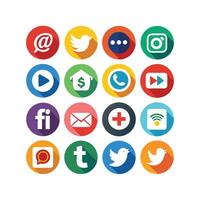 Social Media Icon Set Collection for Websites and Mobile Applications vector