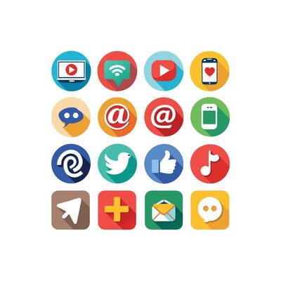 Social Media Icon Set Collection for Websites and Mobile Applications