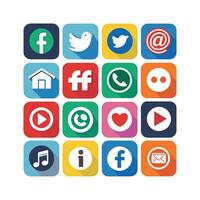Social Media Icon Set Collection for Websites and Mobile Applications vector