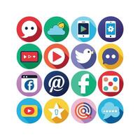 Social Media Icon Set Collection for Websites and Mobile Applications vector