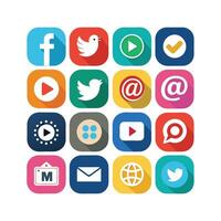 Social Media Icon Set Collection for Websites and Mobile Applications vector