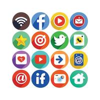 Social Media Icon Set Collection for Websites and Mobile Applications vector