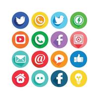 Social Media Icon Set Collection for Websites and Mobile Applications vector
