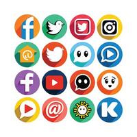 Social Media Icon Set Collection for Websites and Mobile Applications vector