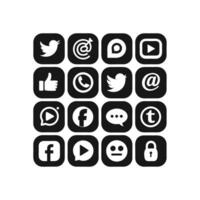 Social Media Icon Set Collection for Websites and Mobile Applications vector