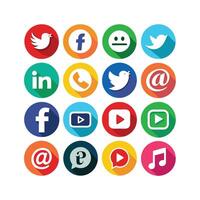 Social Media Icon Set Collection for Websites and Mobile Applications vector