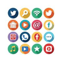 Social Media Icon Set Collection for Websites and Mobile Applications vector