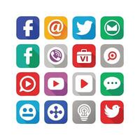 Social Media Icon Set Collection for Websites and Mobile Applications vector