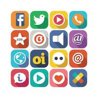Social Media Icon Set Collection for Websites and Mobile Applications vector