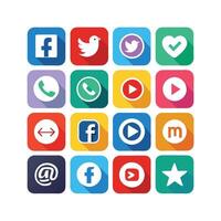 Social Media Icon Set Collection for Websites and Mobile Applications vector