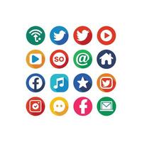 Social Media Icon Set Collection for Websites and Mobile Applications vector