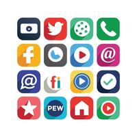 Social Media Icon Set Collection for Websites and Mobile Applications vector