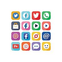 Social Media Icon Set Collection for Websites and Mobile Applications vector
