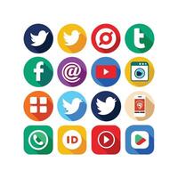 Social Media Icon Set Collection for Websites and Mobile Applications vector