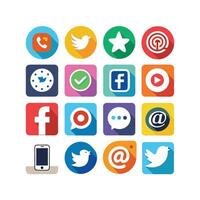 Social Media Icon Set Collection for Websites and Mobile Applications vector