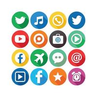Social Media Icon Set Collection for Websites and Mobile Applications vector